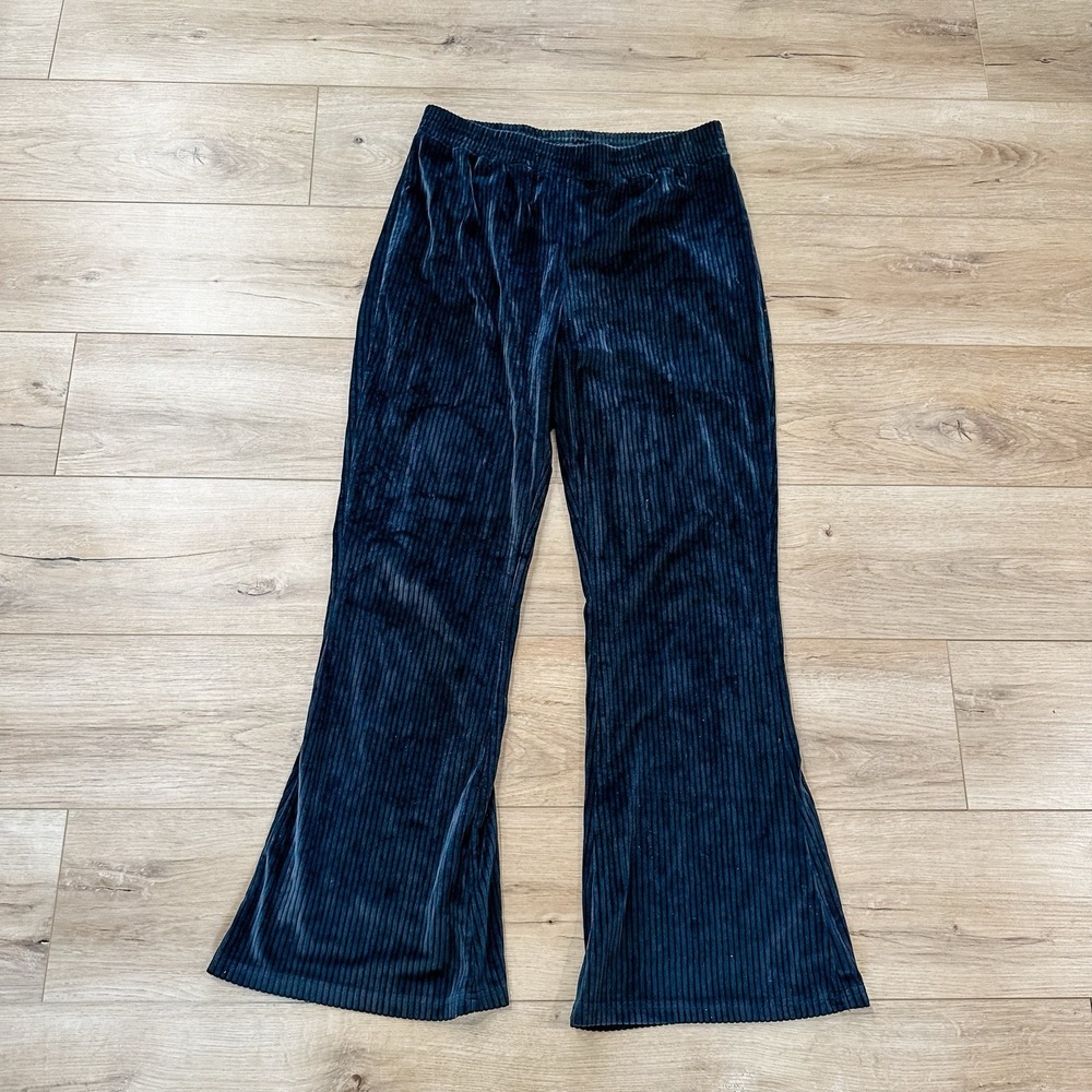 Women's Black‎ Corduroy Stretch Bell Bottoms Grace & Fame Size Large